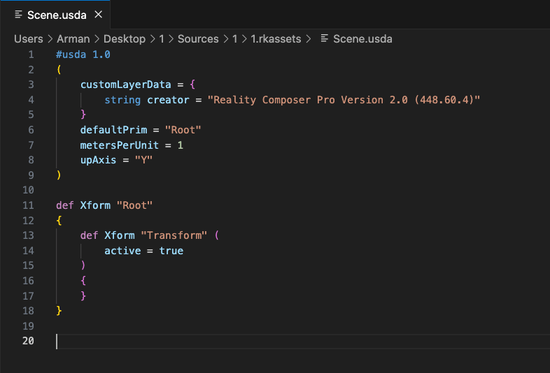 Transform in USD file