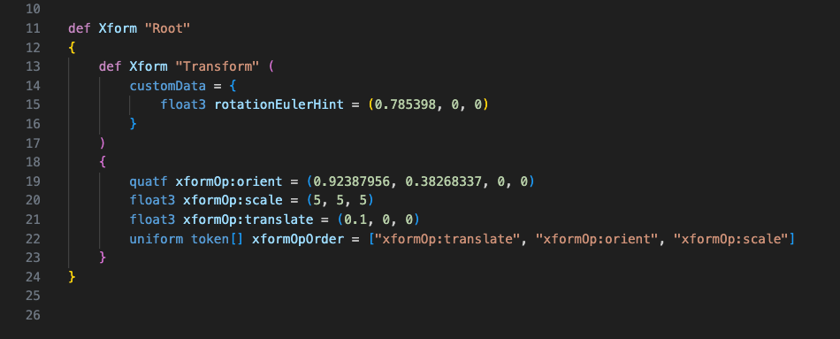 xform properties